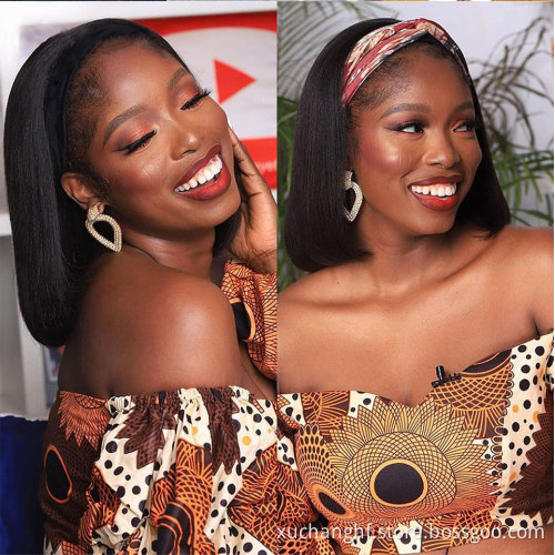 Wholesale Raw Indian Virgin Remy Cuticle Aligned Kinky Curly Hair Glueless None Lace Wigs Headband Wig